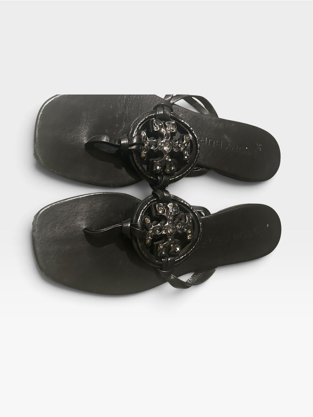 Tory burch Black Embellished Women's Thong Sandals size 7